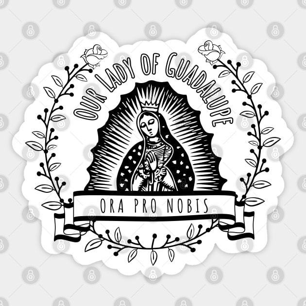 Our Lady of Guadalupe Sticker by Little Fishes Catholic Tees